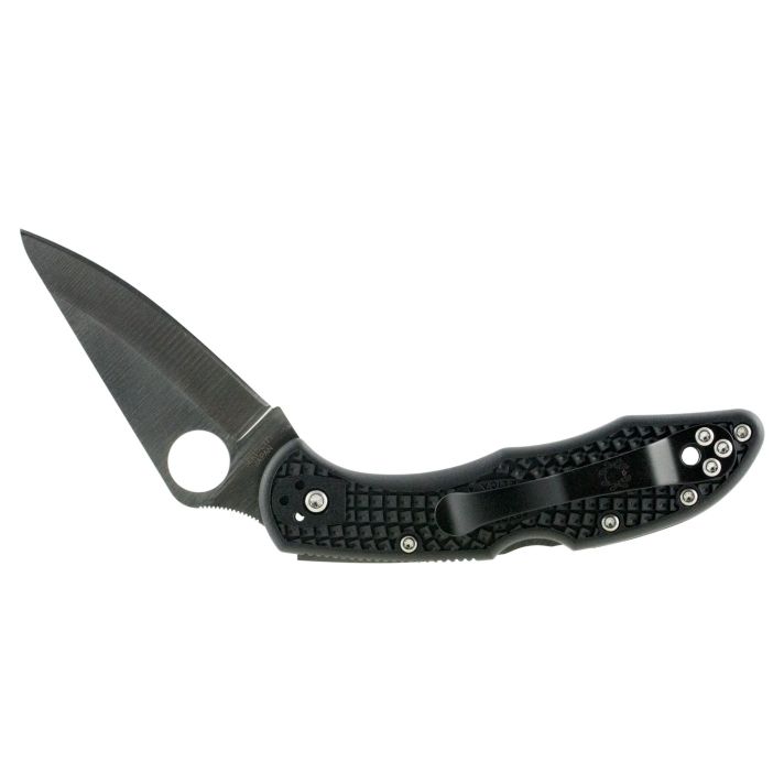 Spyderco C11PBK Delica 42.88" Folding Drop Point Plain VG-10 SS Blade/BlackTextured FRN Handle Includes Pocket Clip
