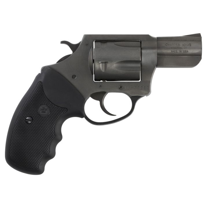 Charter Arms 64020 PitbullLarge 40 S&W, 5 Shot 2.30" Black Nitride Steel Barrel, Cylinder & Frame w/Black Finger Grooved Rubber Grip