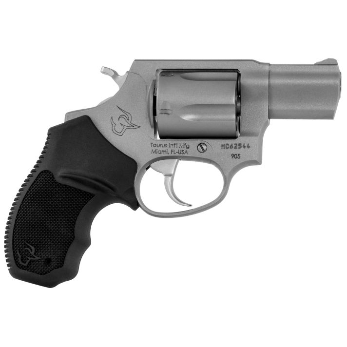 Taurus 2905029 9059mm Luger 5rd 2" Barrel, Overall Matte Finish Stainless Steel, Finger Grooved Black Rubber Grip & Fixed Sights