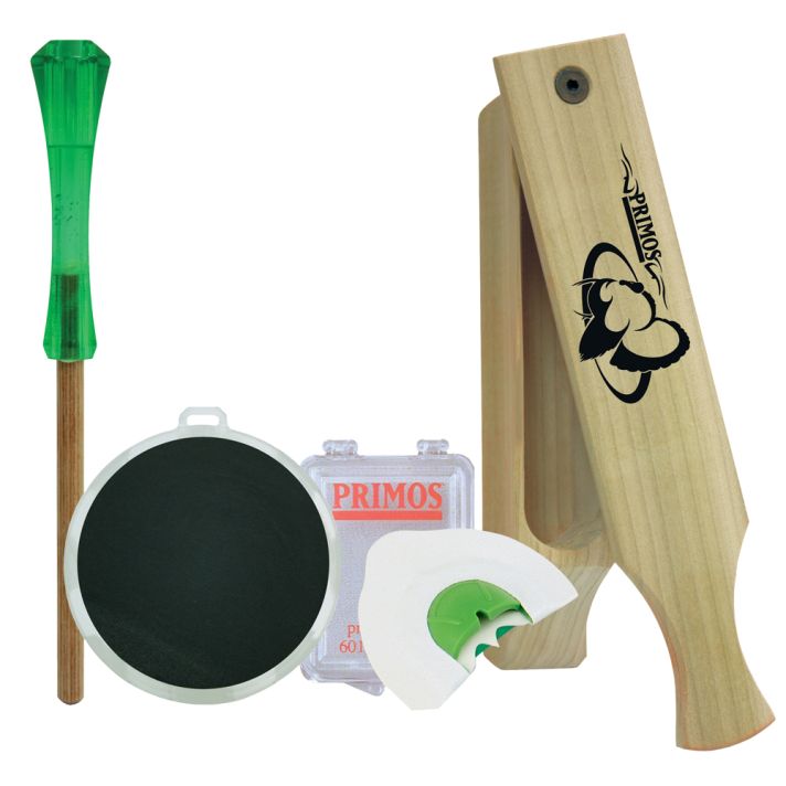 Primos 272 Turkey Caller Starter PackAttracts Turkeys, Includes Sonic Dome Mouth Call, Sonic Dome Slate Call, Slim Striker & Double Sided Box Call