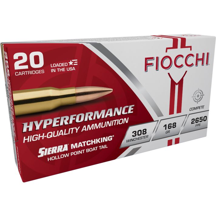 Fiocchi 308MKB Hyperformance Compete 308Win 168gr Sierra MatchKing BTHP 20 Per Box/10 Case
