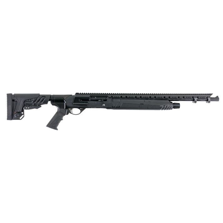 Hatfield Gun Company USA12TT SAS12 Gauge Semi-Auto 3" 4+1 20" Black Smooth Bore Barrel, Tungsten Gray Cerakote Picatinny Rail Aluminum Receiver, Black Adjustable Synthetic Stock, Black Grip