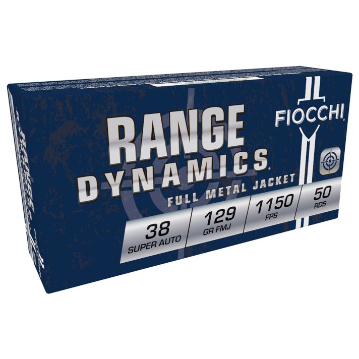 Fiocchi 38SA Range Dynamics38Super 129gr Full Metal Jacket 50 Per Box/20 Case