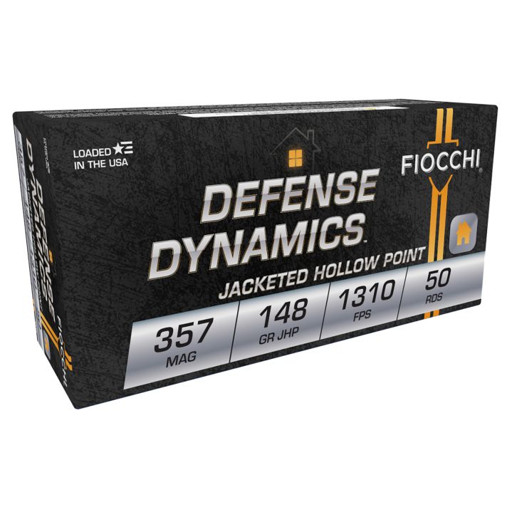 Fiocchi 357E Defense Dynamics357Mag 148gr Jacketed Hollow Point 50 Per Box/20 Case