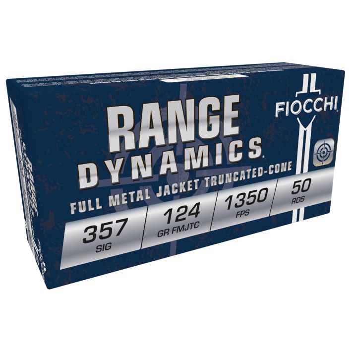 Fiocchi 357SIGAP Range Dynamics357Sig 124gr Full Metal Jacket 50 Per Box/20 Case