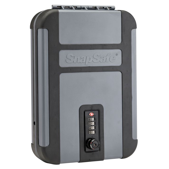 SnapSafe 75241 TrekLite Lock Box XL Combination Entry Gray Polycarbonate Holds 1 Handgun 10" W x 7" H x 2" D