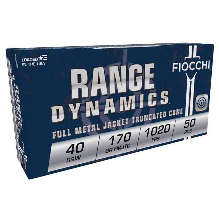 Fiocchi 40SWA Range Dynamics40S&W 170gr Full Metal Jacket Truncated Cone 50 Per Box/20 Case