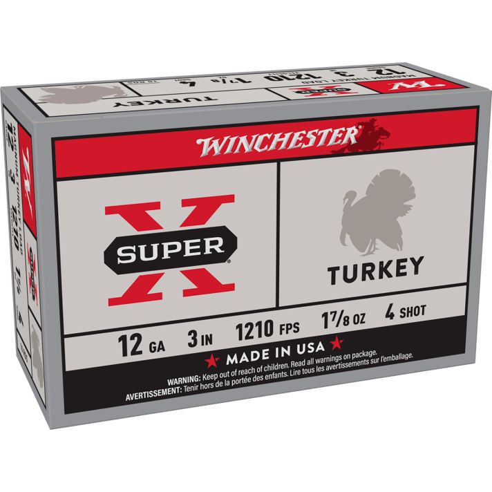 Winchester Ammo X123MT4 Super X Magnum Turkey 12Gauge 3" 1 7/8oz Copper Plated 4Shot 10 Per Box/10 Case