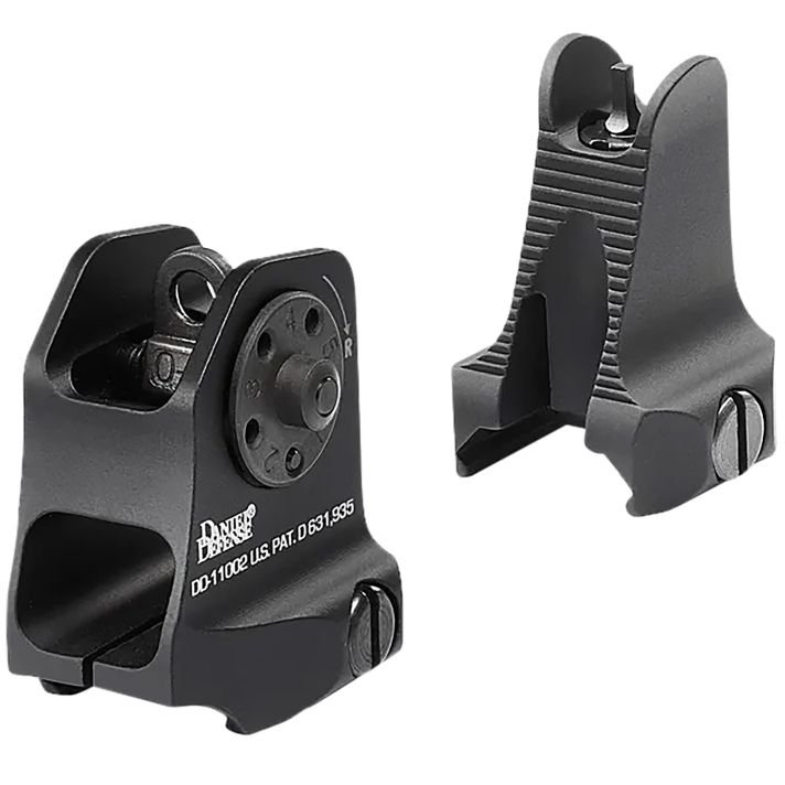 Daniel Defense 1908809116 AR-15 Iron Sight SetBlack Hardcoat Anodized Fixed Front & Rear Sight