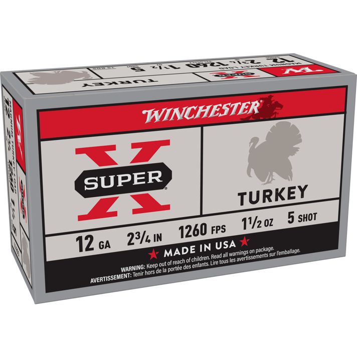 Winchester Ammo X12MT5 Super X Magnum Turkey 12Gauge 2.75" 1 1/2oz Copper Plated 5Shot 10 Box/10 Case