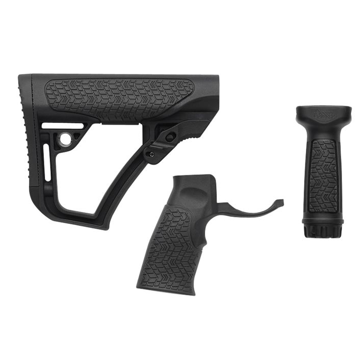 Daniel Defense 2810206145006 Collapsible Buttstock Pistol Grip/Vertical Foregrip AR-15 Black Polymer