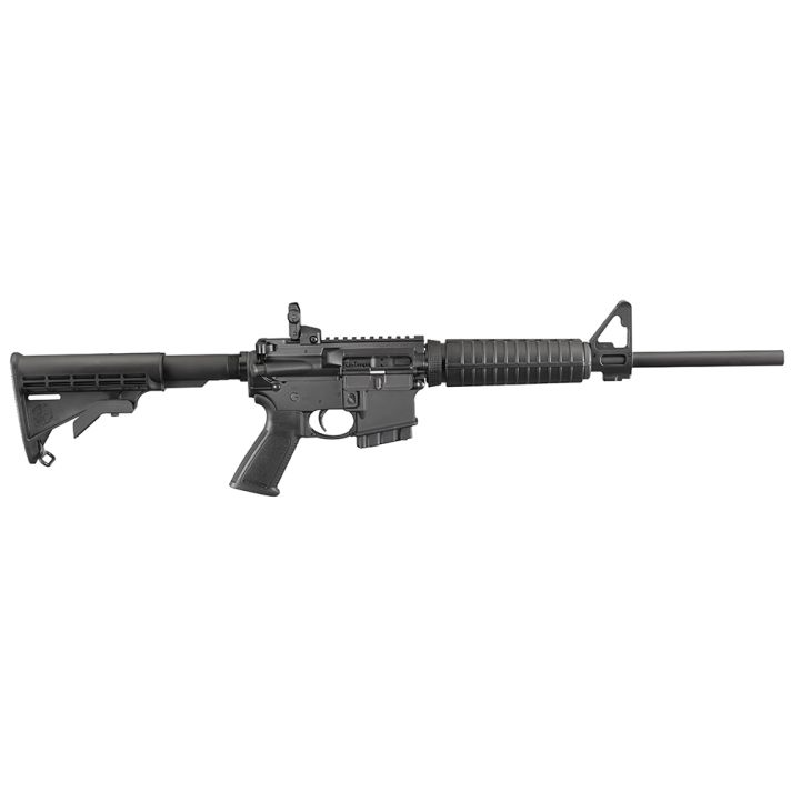 Ruger 8502 AR-556 *State Compliant 5.56x45mm NATO 10+1 16.10" Heavy Contour Barrel, Black Hard Coat Anodized 7075-T6 Aluminum Forgings, Fixed M4-Style Stock With Mil-Spec Buffer Tube, Optics Ready