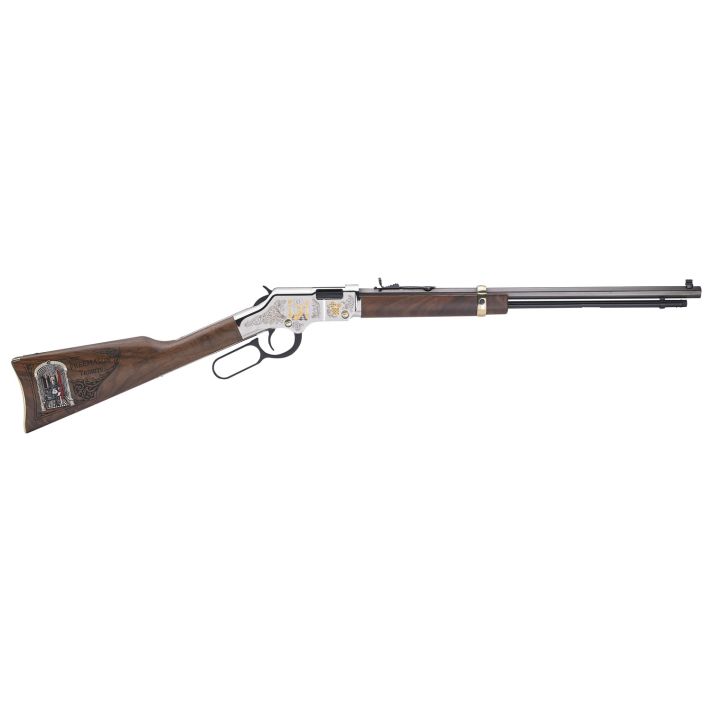 Henry H004MAS Golden Boy Freemasons Tribute Full Size 22 Short, 22 Long, 22 LR, 16 LR/21 Short, 20" Blued Barrel, Nickel-Plated Metal Finish & American Walnut Stock Right Hand