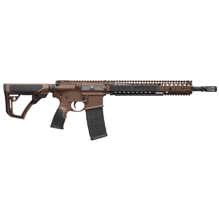 Daniel Defense 0208815126011 DDM4 M4A1 5.56x45mm NATO 30+1 14.50" Barrel w/Flash Suppressor, Mil-Spec Brown Cerakote, 6 Position Stock w/SoftTouch Overmolding