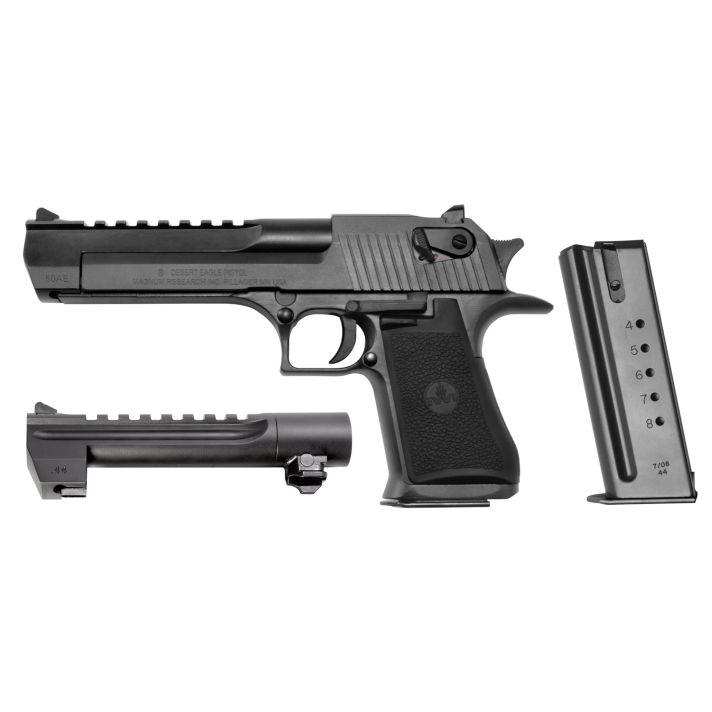 Magnum Research DE50WB6 Desert Eagle Mark XIX Conversion Combo 44 Rem Mag, 50 AE 6" 7+1, 8+1 Black Carbon Steel Frame & Slide Black Rubber Grip