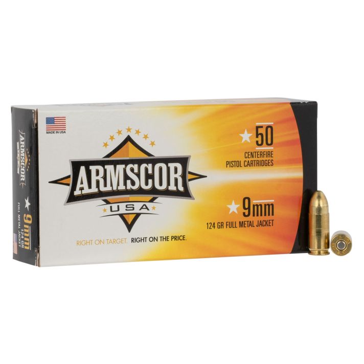 Armscor FAC94 USA9mmLuger 124gr Full Metal Jacket 50 Per Box/20 Case