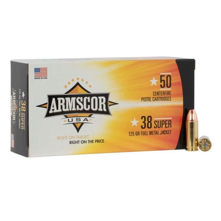 Armscor FAC38SUPER1N USA38Super 125gr Full Metal Jacket 50 Per Box/20 Case