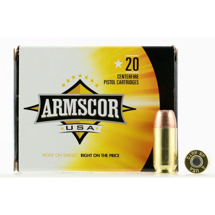 Armscor AC45A10N USA45ACP 230gr Jacketed Hollow Point 20 Per Box/25 Case