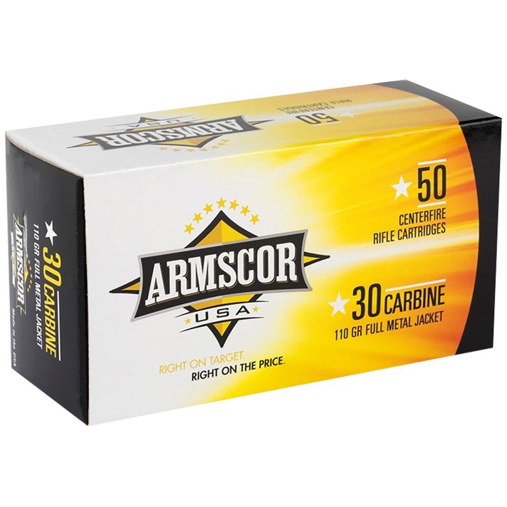 Armscor FAC30CIN USA30Carbine 110gr Full Metal Jacket 50 Per Box/20 Case