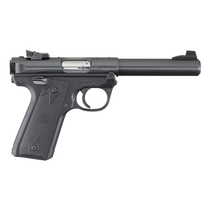 Ruger 40107 Mark IV 22/45 22 LR 10+1 5.50" Bull Barrel, Blued Steel Slide & Frame, Checkered 1911-Style Panel Grip