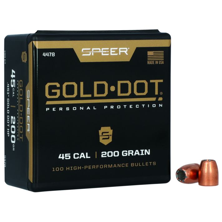 Speer 4478 Gold Dot Personal Protection 45Cal 200gr Hollow Point 100 Per Box/5 Case