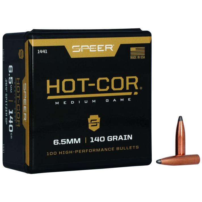 Speer 1441 Hot-Cor264Cal 140gr Spitzer Soft Point 100 Per Box/5 Case