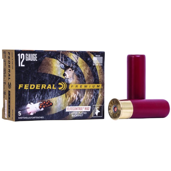 Federal PFC15700 Premium Vital-Shok 12Gauge 3" 12Pellets 00BuckShot 5 Per Box/50 Case