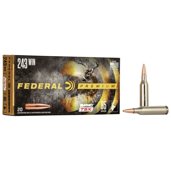 Federal P243K Premium243Win 85gr Barnes TSX 20 Per Box/10 Case