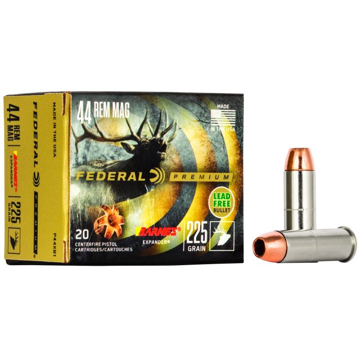 Federal P44XB1 Premium44RemMag 225gr Barnes Expander BRX 20 Per Box/10 Case