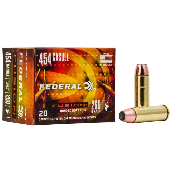 Federal F454FS1 Fusion Handgun 454Casull 260gr Fusion Soft Point 20 Per Box/10 Case