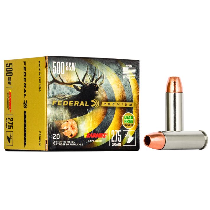 Federal P500XB1 Premium500S&W Mag 275gr Barnes Expander BRX 20 Per Box/10 Case