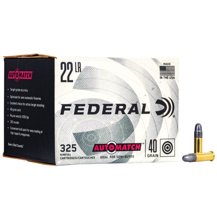 Federal AM22 Champion Training Auto Match 22LR 40gr Lead Round Nose 325 Per Box/10 Case *Bulk