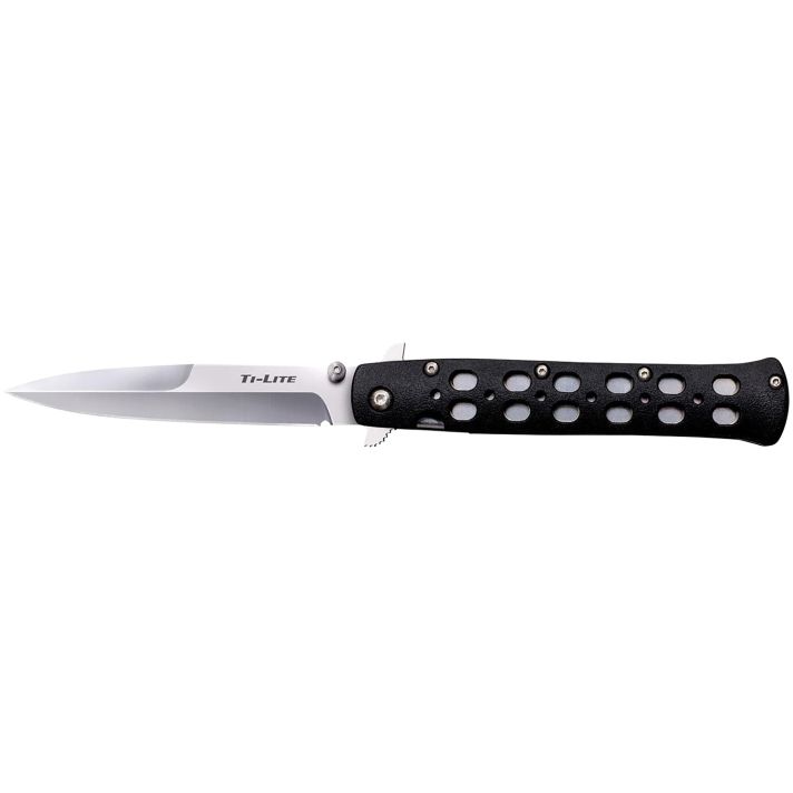 Cold Steel 26SP Ti-Lite4" Folding Plain Spear Point Japanese AUS-8A SS Blade/ Black Zy-Ex Handle