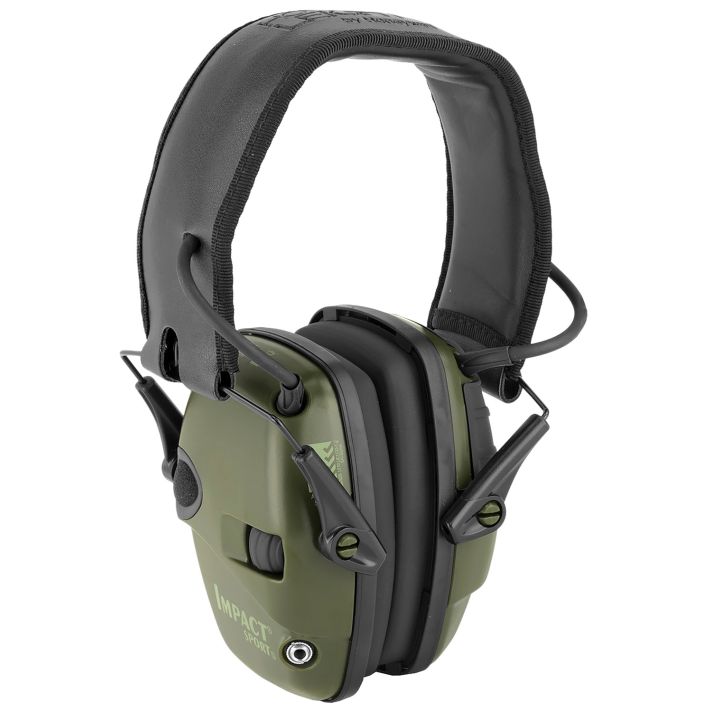 Howard Leight R01526 Impact Sport Electronic Muff 22 dB Over the Head Green/Black Adult