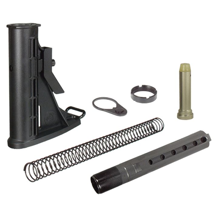 UTG Pro RBU6BM Mil-Spec Stock Assembly Black Synthetic 6 Position for AR-15/M16
