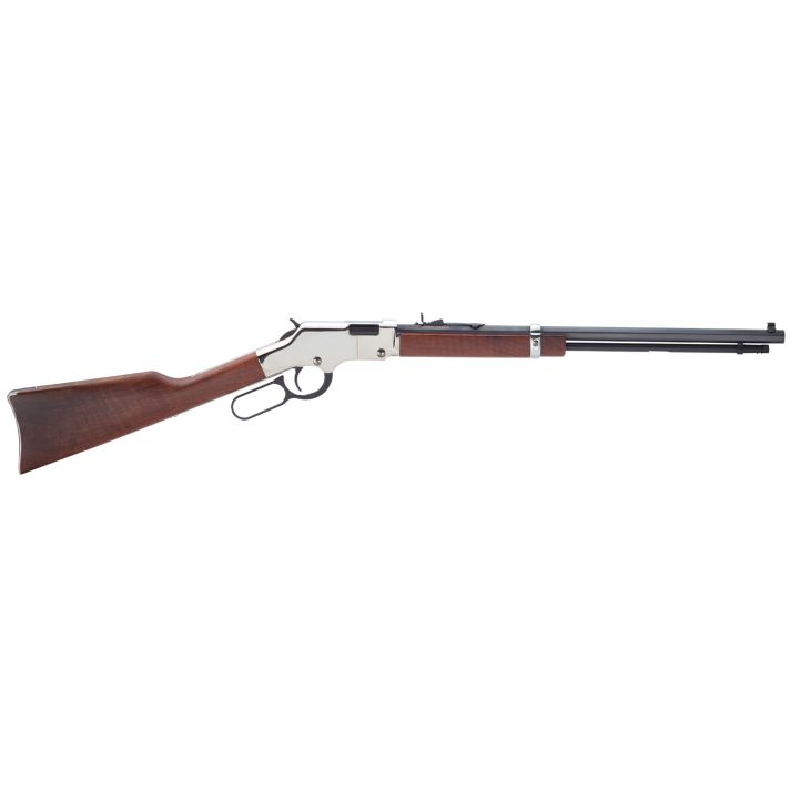 Henry H004SM Golden Boy Silver 22 WMR Caliber with 12+1 Capacity, 20" Blued Barrel, Nickel-Plated Metal Finish & American Walnut Stock Right Hand (Full Size)