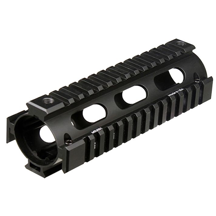 UTG Pro MTU001 Pro Quad Rail Handguard Drop-In Aluminum Black Anodized Hardcoat Picatinny Rail, For Carbine AR-15