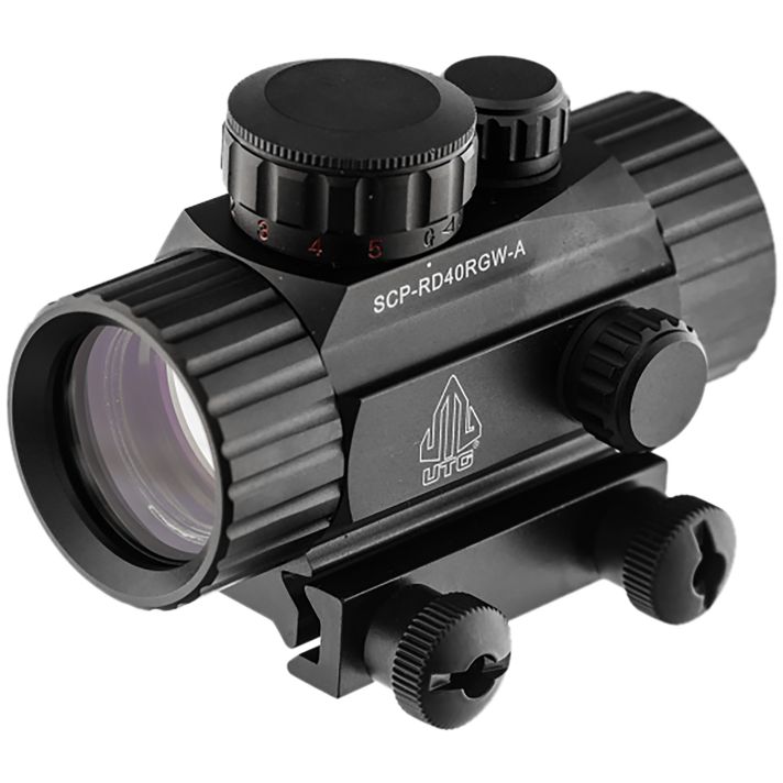 UTG SCPRD40RGWA ITABlack Anodized 1x 38mm Tube 4 MOA Red/Green CBQ Dot Reticle