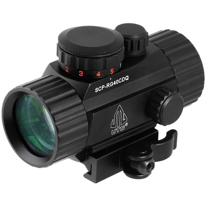 UTG SCPRG40CDQ ITABlack Hardcoat Anodized 1x 4 MOA Red/Green Dot/62 MOA Circle Reticle