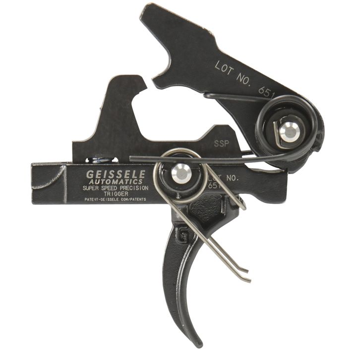 Geissele Automatics 05400 SSPSingle-Stage Curved Trigger with 3-3.75 lbs Draw Weight & Black Oxide Finish for AR-Platform