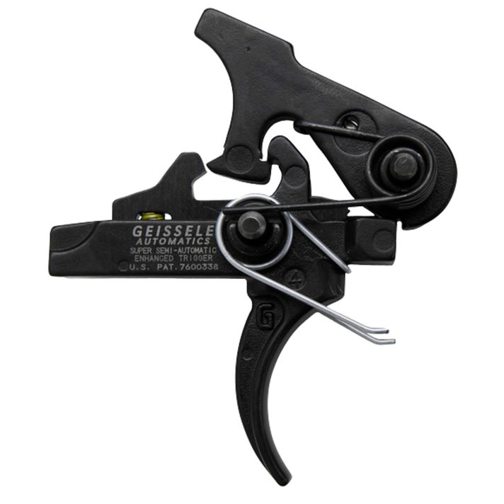 Geissele Automatics 05160 SSA-ETwo-Stage Curved Trigger with 2.90-3.80 lbs Draw Weight & Black Oxide Finish for AR-Platform