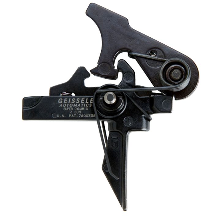 Geissele Automatics 05166 SD 3 Gun Flat Trigger with 4.50-5.50 lbs Draw Weight & Black Oxide Finish for AR-15/AR-10
