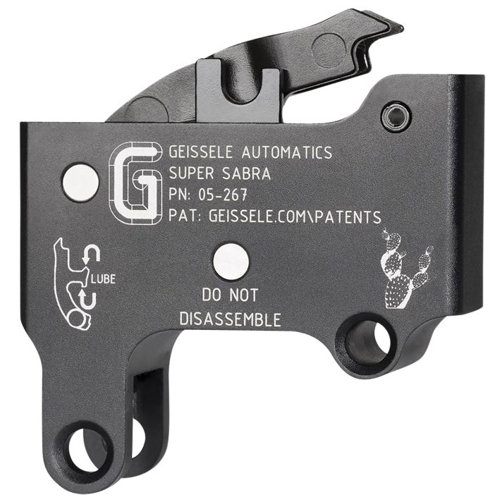 Geissele Automatics 05267 Super Sabra Trigger Pack Two-Stage Curved Trigger with 5.50-7.50 lbs Draw Weight & Black Oxide Finish for IWI Tavor, X95