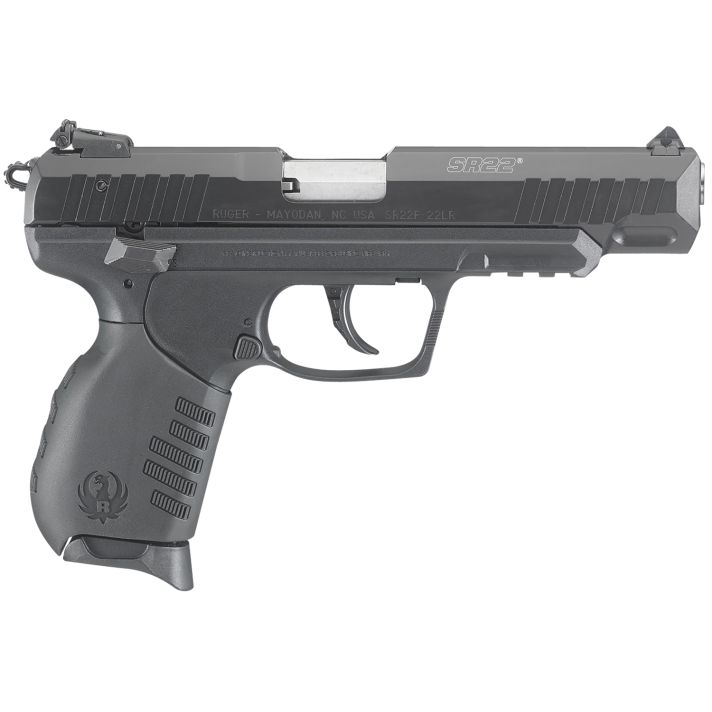 Ruger 3620 SR2222 LR 10+1 4.50" Satin Stainless Steel Barrel, Black Anodized Aluminum/Serrated Slide, Black Polymer w/Picatinny Rail Frame, Black Interchangeable Backstrap Grips