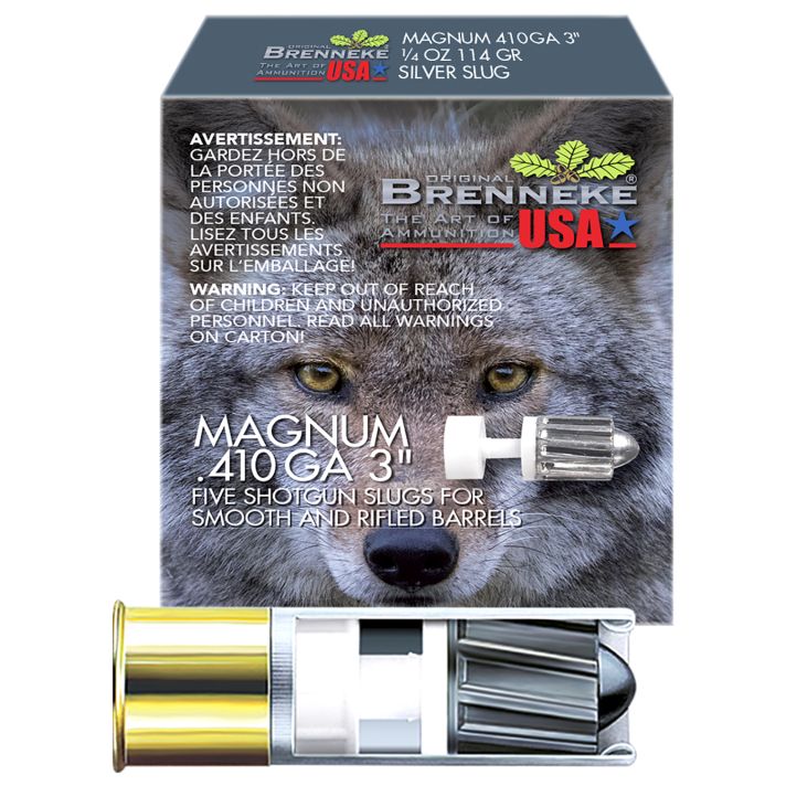 Brenneke SL4103M Magnum410Gauge 3" 1/4oz Slug Shot 5 Per Box/90 Case