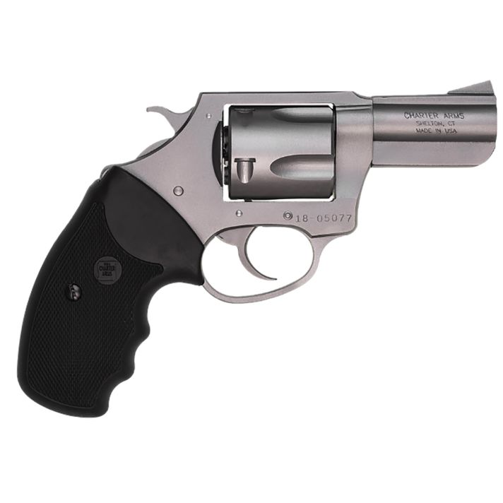Charter Arms 74420 BulldogLarge 44 Special, 5 Shot 2.50" Matte Stainless Steel Barrel, Cylinder & Frame w/Black Finger Grooved Rubber Grip