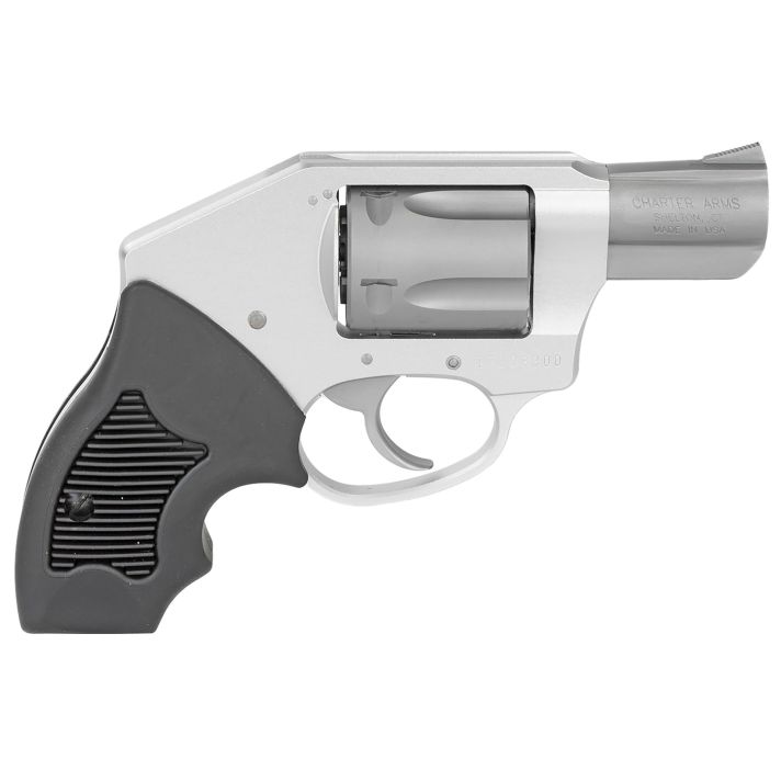 Charter Arms 53811 Off DutySmall 38 Special, 5 Shot 2" Stainless Steel Barrel & Cylinder, Anodized Aluminum Frame w/Black Finger Grooved Rubber Grip