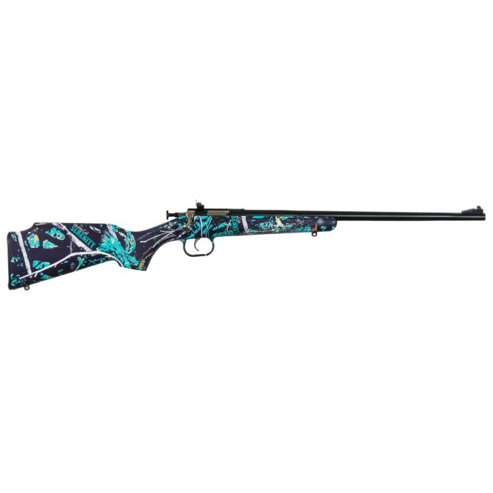 Crickett KSA2172 Youth22 LR 1rd 16.12" Blued Barrel & Receiver, Fixed Front/Adjustable Rear Peep Sights, Muddy Girl Serenity Synthetic Stock w/11.5" LOP, Rebounding Firing Pin Safety