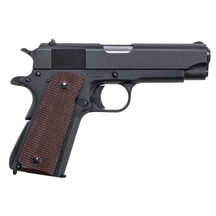 Auto-Ordnance 1911BKOC 1911 A1 Commander 45 ACP 7+1 4.25" Matte Black SerratedCarbon Steel Slide Matte Black Matte Black Carbon Steel Brown Checkered Polymer Grips Right Hand