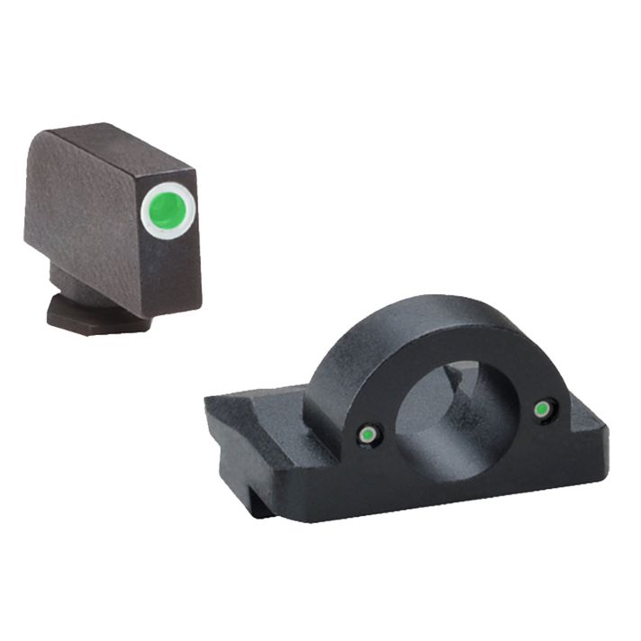AmeriGlo GL125 Ghost Ring Sight Set for GlockGreen Tritium White Outline Front Sight-Green Tritium Rear Sight